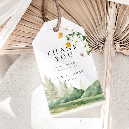 Bergwald Boho Wildblume Rustikale Hochzeit Geschenkanhänger