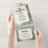 Bergwald Elegante Rustikale Hochzeit All In One Einladung (Abreißen)