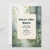 Bergwald Elegante Rustikale Hochzeit Save The Date (Vorderseite)