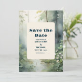 Bergwald Elegante Rustikale Hochzeit Save The Date (Stehend Vorderseite)