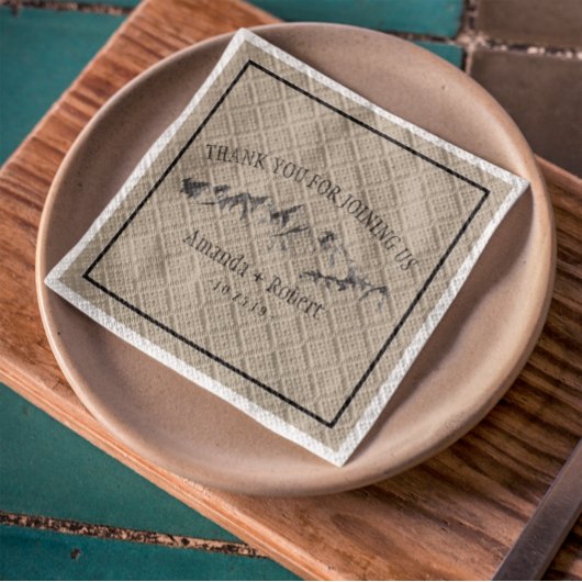 Bergwald Hochzeit Personalisiert Serviette