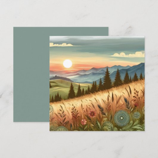 Bergwald Hügel Land Boho Natur (Vorne/Hinten)