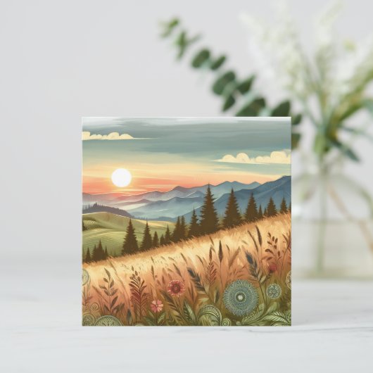 Bergwald Hügel Land Boho Natur (Stehend Vorderseite)