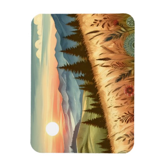 Bergwald Hügel Land Boho Natur Magnet (Vertikal)