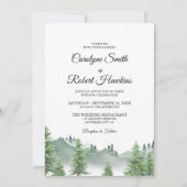 Bergwald in einem Hochzeitspaziergang Einladung (Vorderseite)