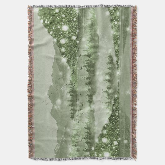 Bergwald Landschaft Seen Mixed Media Decke (Vorderseite Vertikal)