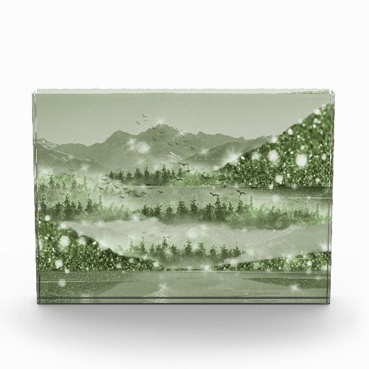 Bergwald Landschaft Seen Mixed Media Fotoblock (Vorderseite)