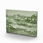 Bergwald Landschaft Seen Mixed Media Fotoblock (Rechts)