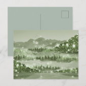 Bergwald Landschaft Seen Mixed Media Postkarte (Vorne/Hinten)
