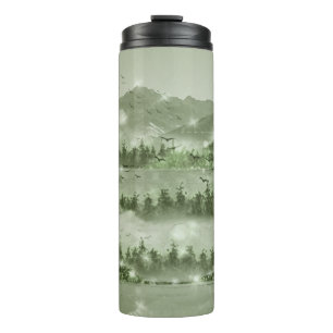 Bergwald Landschaft Seen Mixed Media Thermosbecher