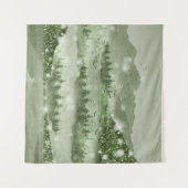 Bergwald Landschaft Seen Mixed Media Wandteppich (Vorderseite (Horizontal))