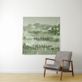 Bergwald Landschaft Seen Mixed Media Wandteppich (Beispiel)