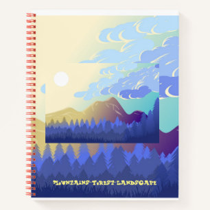 Bergwald-Landschaft-SpiralNotebook Notizblock