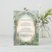 Bergwald - Magische Hochzeitsdetails Einladung (Stehend Vorderseite)