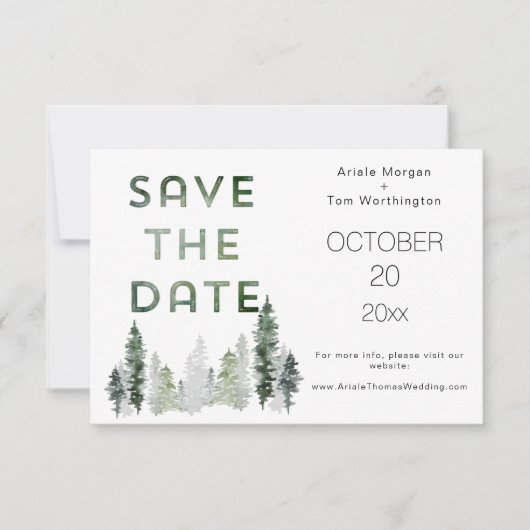 Bergwald modern save the date (Vorderseite)