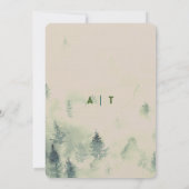 Bergwald Moderne Hochzeit Einladung (Rückseite)