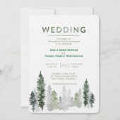 Bergwald Moderne Hochzeit Einladung (Vorderseite)