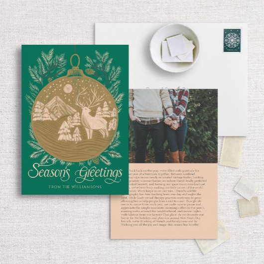 Bergwald-Ornament Illustriert Weihnachten