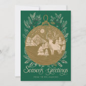 Bergwald-Ornament Illustriert Weihnachten (Vorderseite)