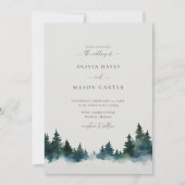 Bergwald Rustikale Außenwelt Moderne Hochzeit Einladung (Vorderseite)
