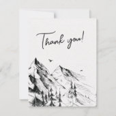 Bergwald rustikale Foto Hochzeit Dankeskarte (Vorderseite)