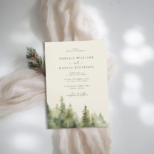 Bergwald Rustikale Hochzeit im Freien Einladung