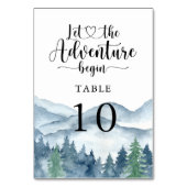 Bergwald Rustikale Hochzeit Tischnummer (Vorderseite)