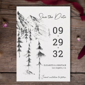 Bergwald von Hand gezeichnet, schlicht und elegant Save The Date