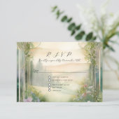 Bergwald Wälder Ätherische Rustikale Hochzeit RSVP Karte (Stehend Vorderseite)