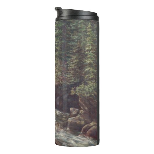 Bergwald Wasserfall Thermische Tasse (Nach rechts gedreht)
