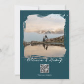 Bergwald-Ziel-Hochzeitsfoto-QR-Code Einladung (Rückseite)
