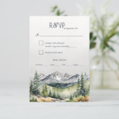 Bergwalderlebnis beginnt Rustikale Hochzeiten RSVP Karte (Stehend Vorderseite)
