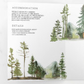 Bergwaldhütte in einer Hochzeit Dreifach Gefaltete Einladung (Innen Erste Seite)