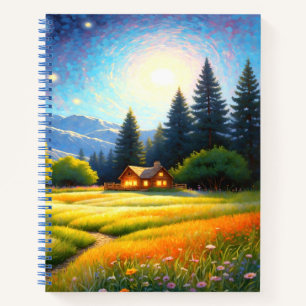 Bergwaldhütte Kunst Notizblock