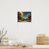 Bergwaldhütten-Kunst Poster (Küche)
