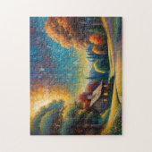 Bergwaldhütten-Kunst Puzzle (Vertikal)