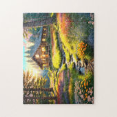 Bergwaldhütten-Kunst Puzzle (Vertikal)