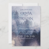 Bergwaldnebel verzauberte Hochzeit Einladung (Vorderseite)