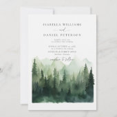 Bergwaldszene Rustikale Hochzeit im Freien Einladung (Vorderseite)