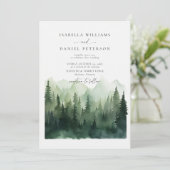 Bergwaldszene Rustikale Hochzeit im Freien Einladung (Stehend Vorderseite)
