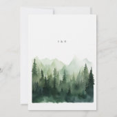 Bergwaldszene Rustikale Hochzeit im Freien Einladung (Rückseite)