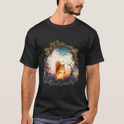 Bergwaldtiere Eichhörnchennatur T-Shirt (Vorderseite)