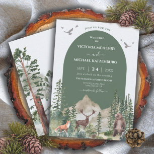 Bergwaldtiere Hochzeitsarsch Einladung