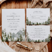 Bergwaldwald Elegante Hochzeiten Details Begleitkarte