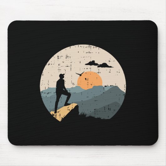 Bergwanderer Reisender Wanderer Bergsteiger Mousepad (Vorne)
