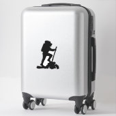 Bergwanderer Schwarze Silhouette Aufkleber (Koffer)