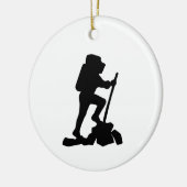 Bergwanderer Schwarze Silhouette Keramik Ornament (Links)