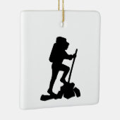 Bergwanderer Schwarze Silhouette Keramikornament (Rechts)