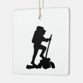 Bergwanderer Schwarze Silhouette Keramikornament (Links)