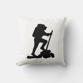 Bergwanderer Schwarze Silhouette Kissen